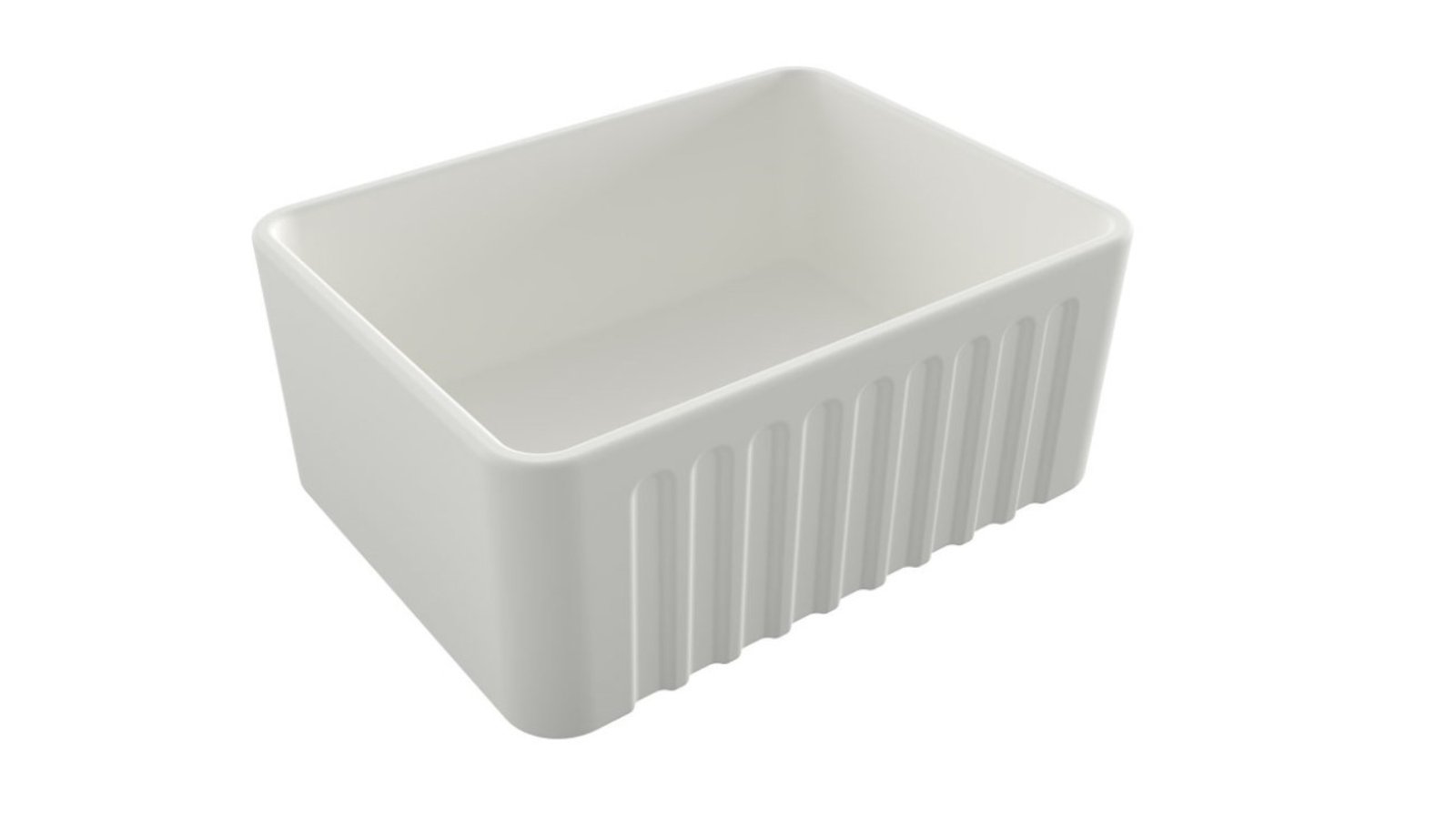 Turner Hastings Novi 60 Fine Fireclay Farmhouse Butler Sink with Overflow - Matte White