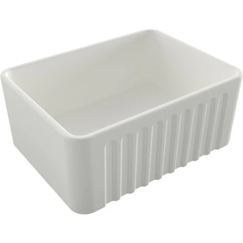 Turner Hastings Novi 60 Fine Fireclay Farmhouse Butler Sink with Overflow - Matte White