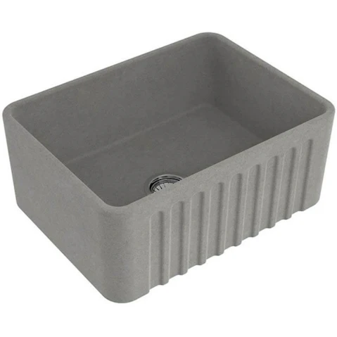 Turner Hastings Novi 60 Fine Fireclay Farmhouse Butler Sink with Overflow - Concrete