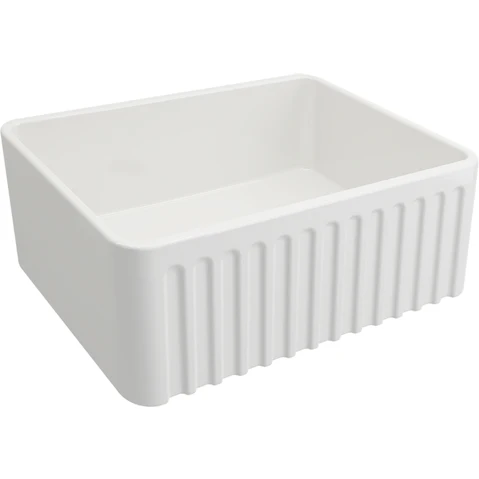 Turner Hastings Novi 60x46 Fine Fireclay Single Bowl Butler Sink - Gloss White