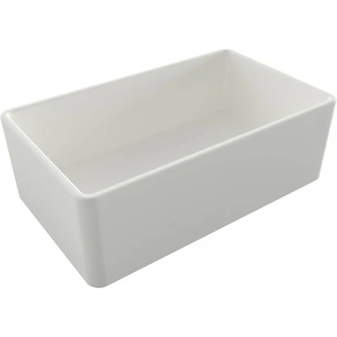 Turner Hastings Novi 75 Fine Fireclay Farmhouse Butler Sink with Overflow - Matte White
