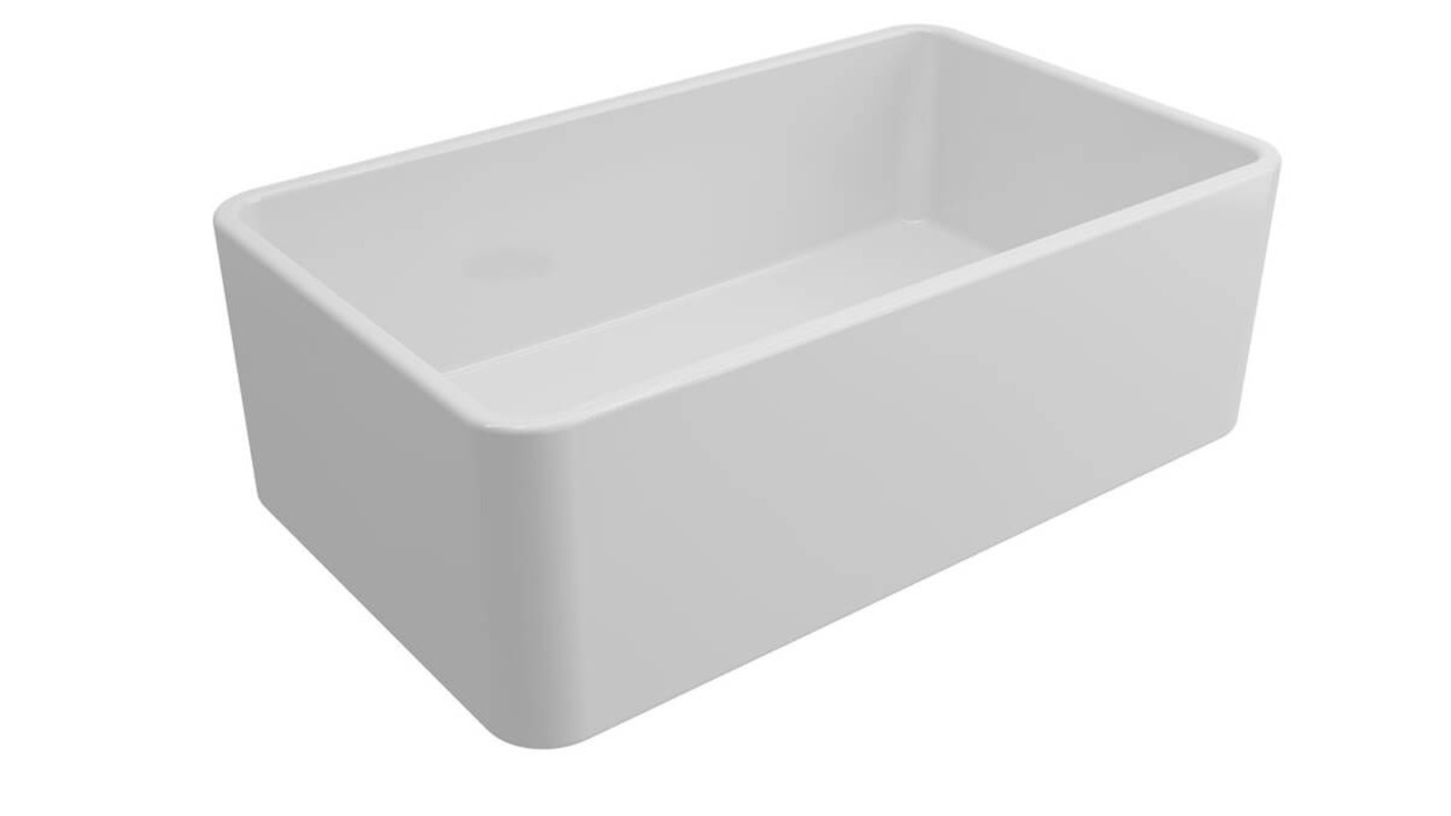 Turner Hastings Novi 75 Fine Fireclay Farmhouse Butler Sink with Overflow - Gloss White