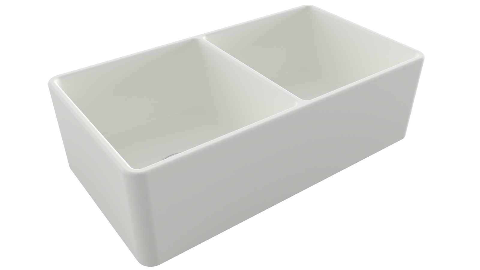 Turner Hastings Novi 85x46 Double Bowl Fine Fireclay Butler Sink - Matte White