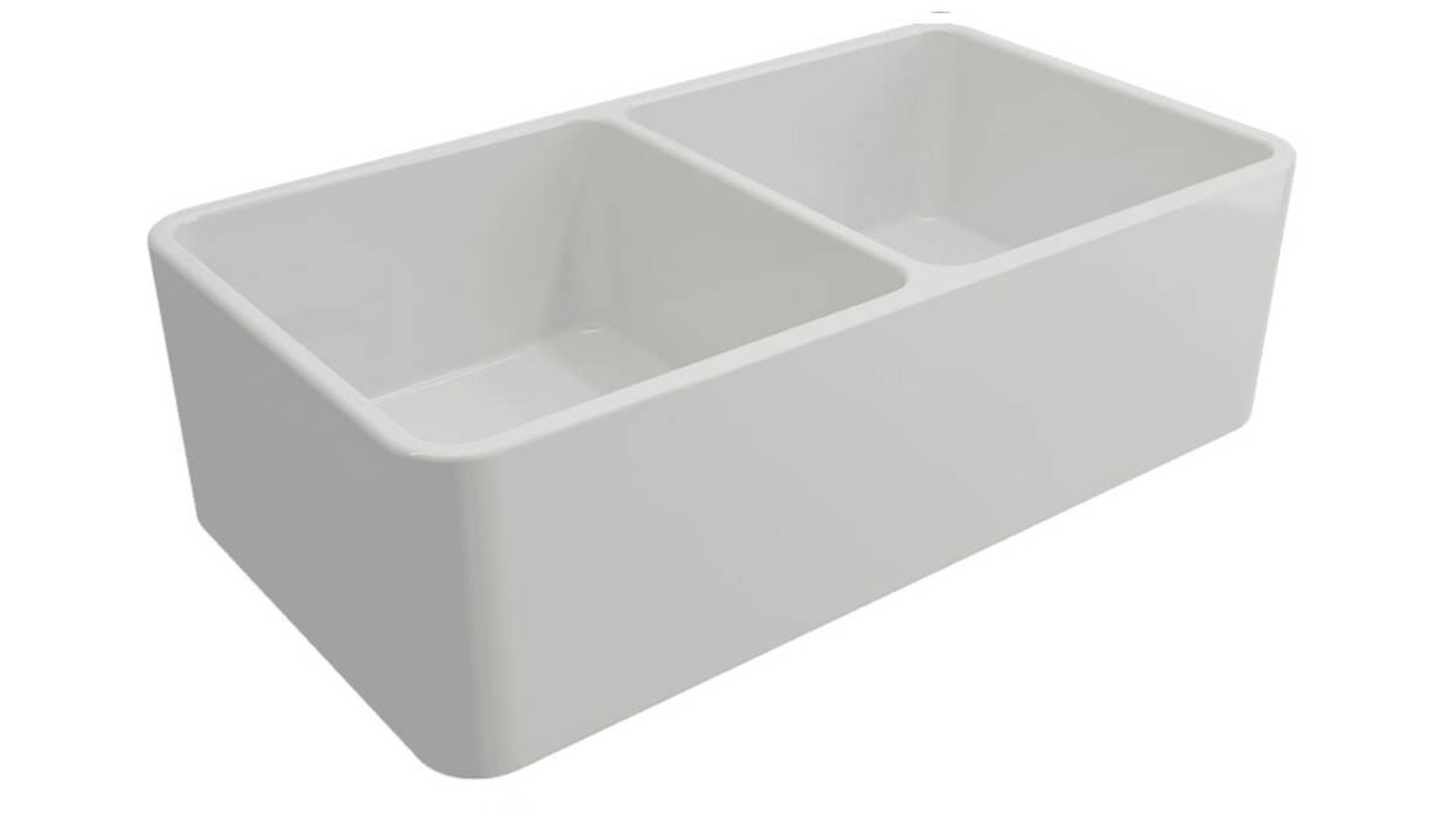 Turner Hastings Novi 85 Fine Fireclay Farmhouse Butler Sink with Overflow - Matte White