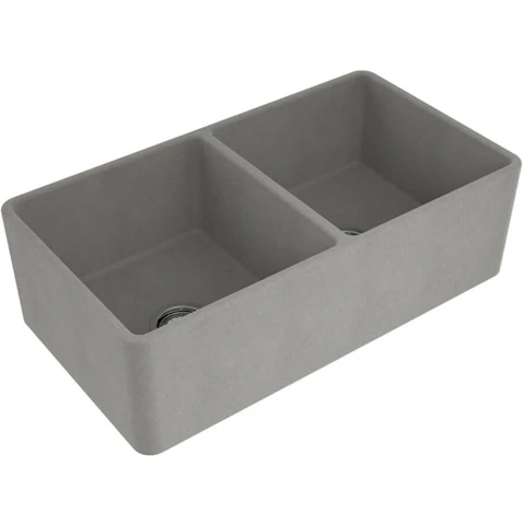 Turner Hastings Novi 85 Fine Fireclay Farmhouse Butler Sink with Overflow - Concrete