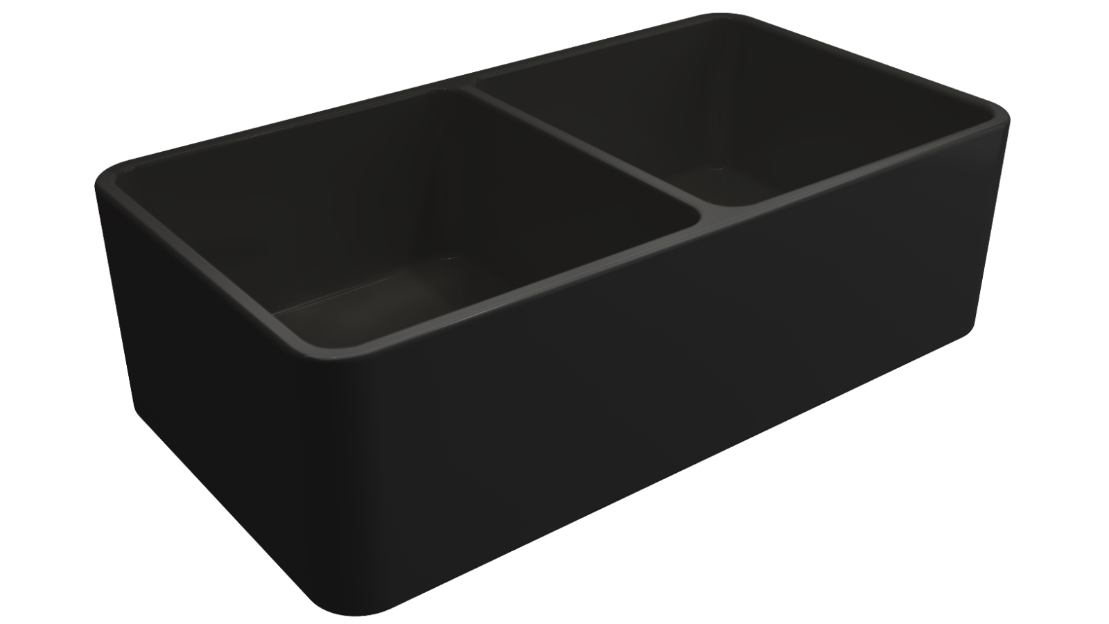 Turner Hastings Novi 84x46 Double Bowl Fine Fireclay Butler Sink - Matte Black