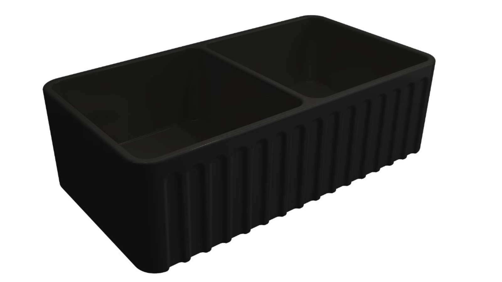 Turner Hastings Novi 85 Fine Fireclay Farmhouse Butler Sink with Overflow - Matte Black