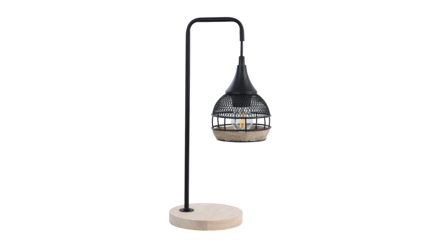 Luminea Noble Modern Elegant Table Lamp Light - Black/Natural