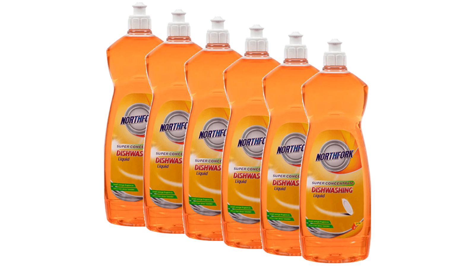 Northfork Pack of 6 Pop Bottle Super Concentrate Dishwashing Liquid - 1 Litre