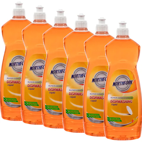 Northfork Pack of 6 Pop Bottle Super Concentrate Dishwashing Liquid - 1 Litre