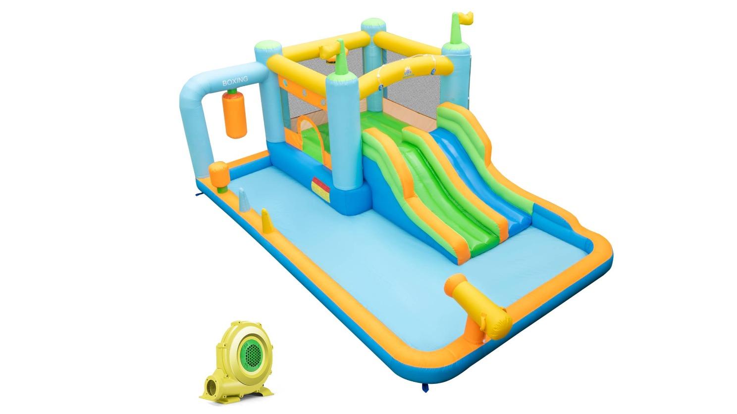Costway Jumping Castle Inflatable Water Slide Bounce House with 680W Blower