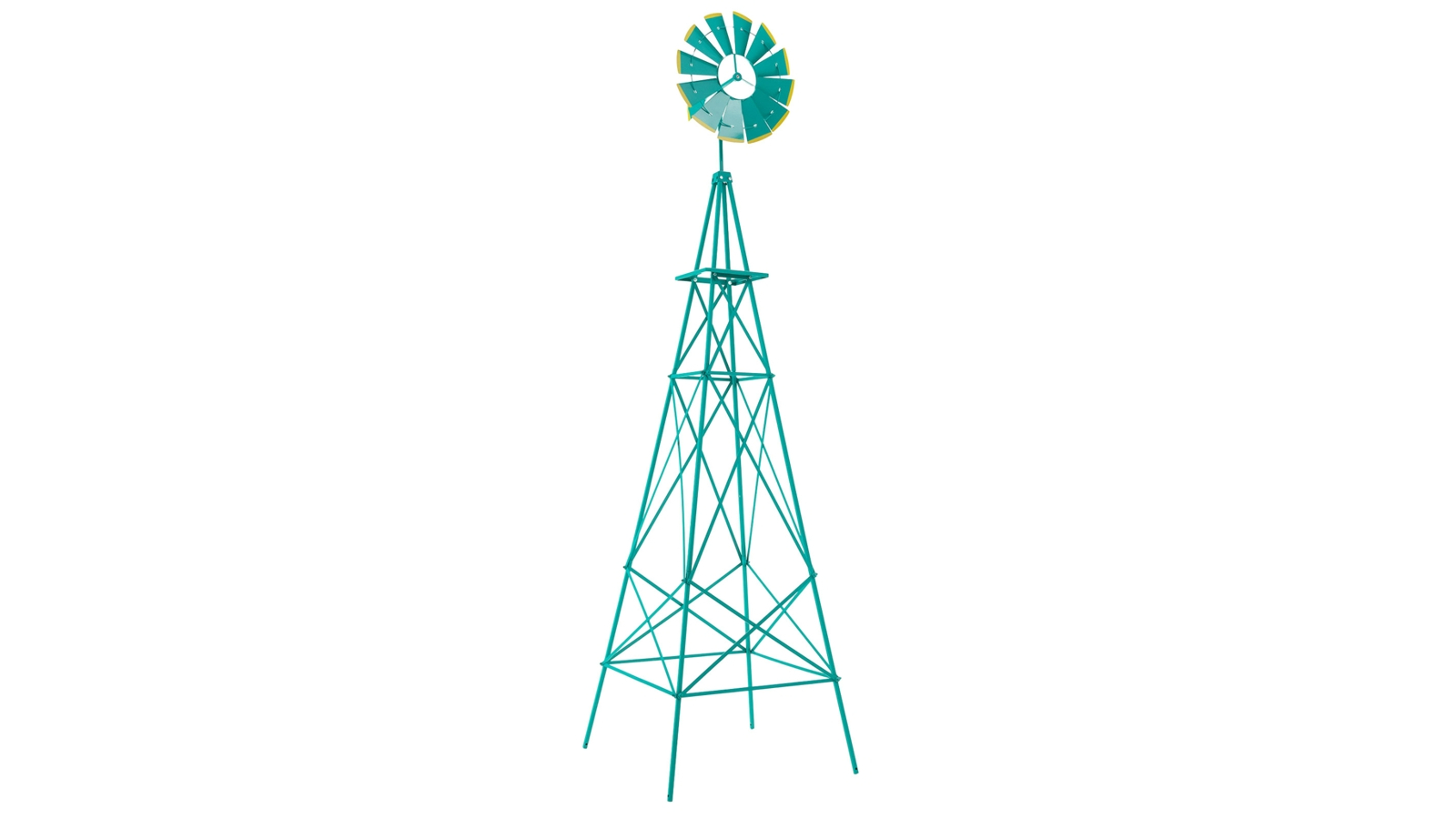 Costway 2.53metre Outdoor Metal Windmill Garden Decoration - Green