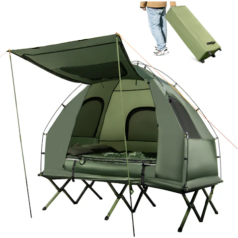 Costway 2-Person Pop-up Camping Tent Stretcher with Mattress