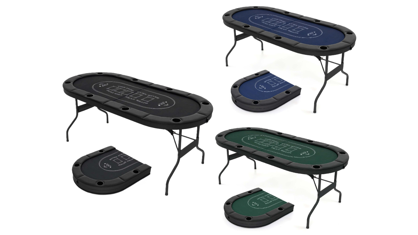 Costway 8-Player Foldable Poker Table with 8 Cup Holder