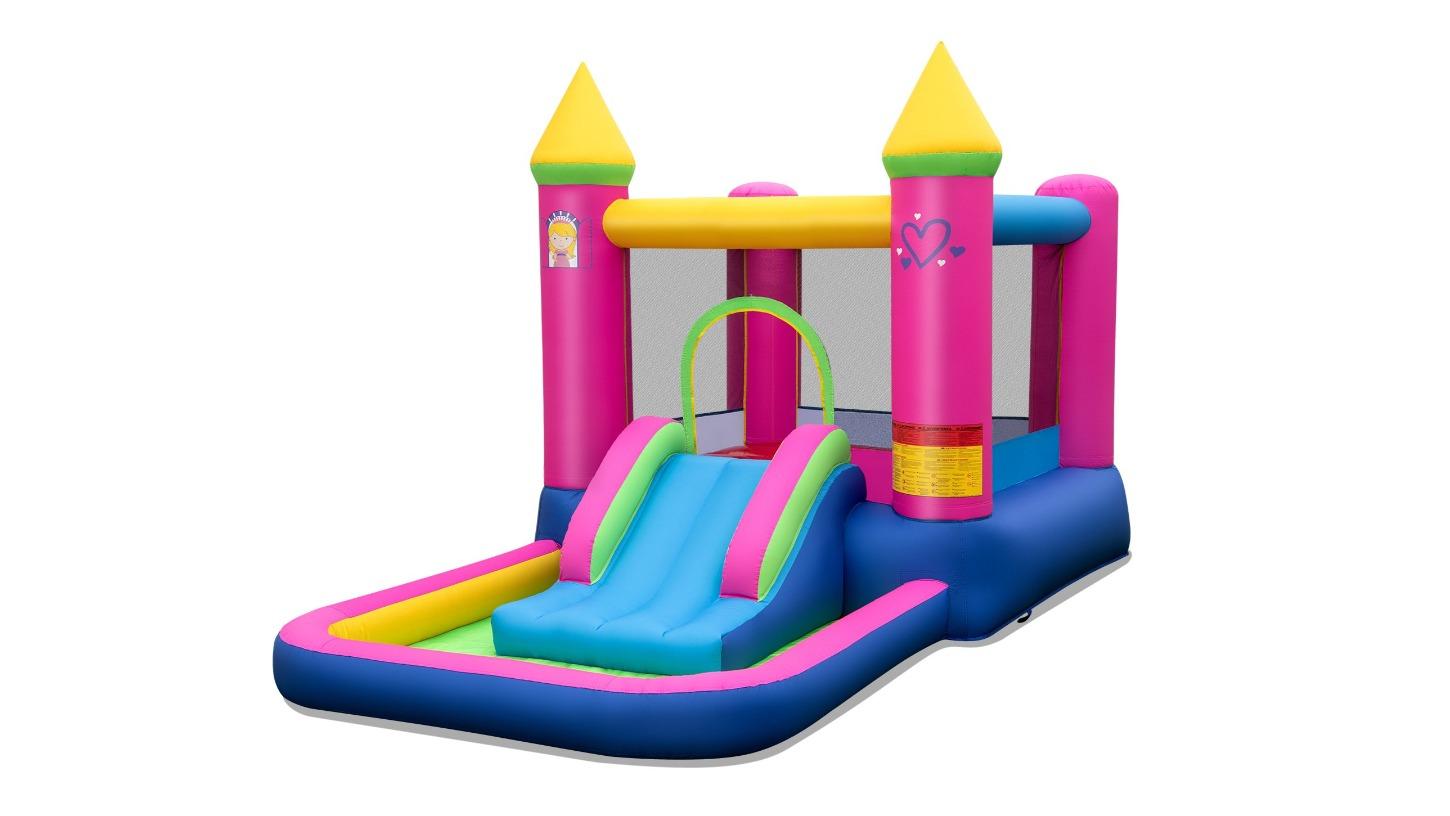 Costway Magical Princess Bounce House with Inflatable Castle Slide - No Blower