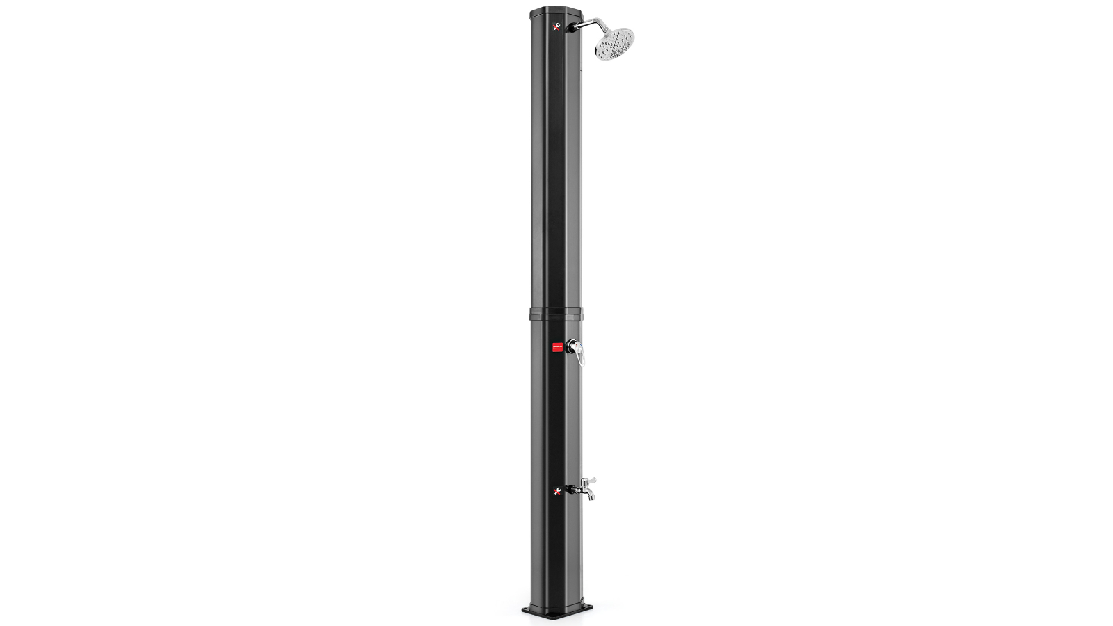 Costway 60 Litre Outdoor Solar Shower with Head/Foot Shower Tap - Black