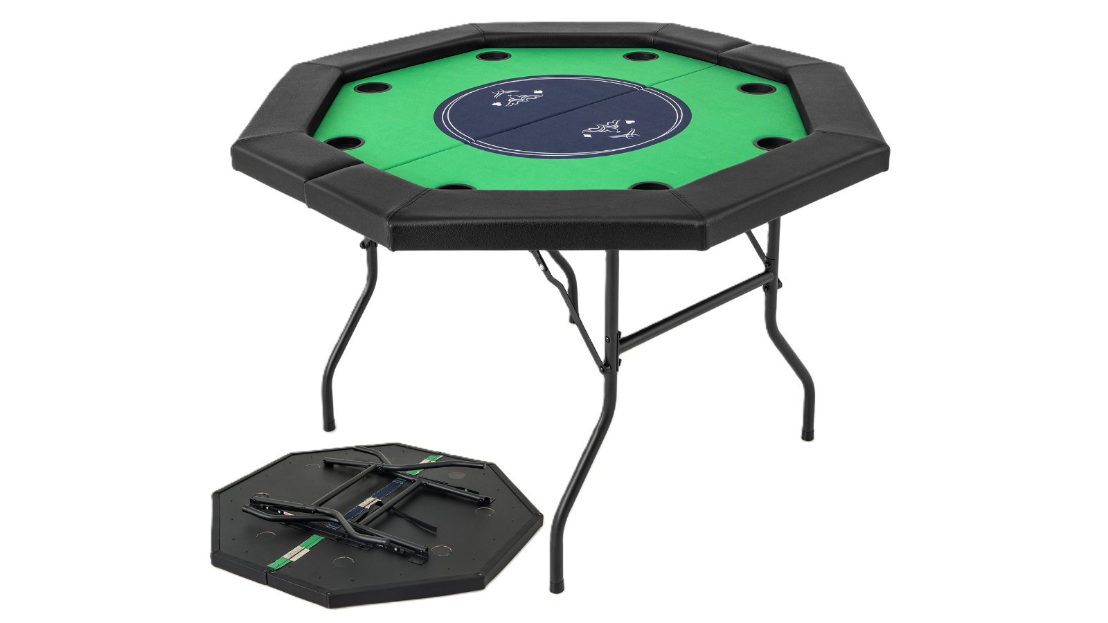 Costway 8-Player Folding Poker Tabletop - Green