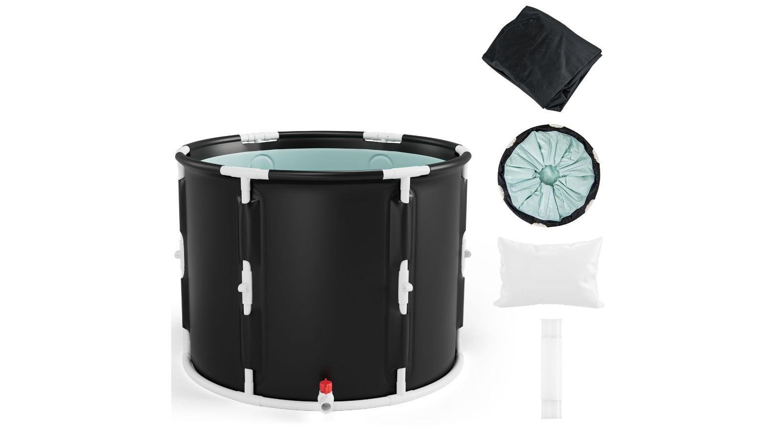 Costway Foldable Ice Bath Tub with Lid for Recovery - 250L 