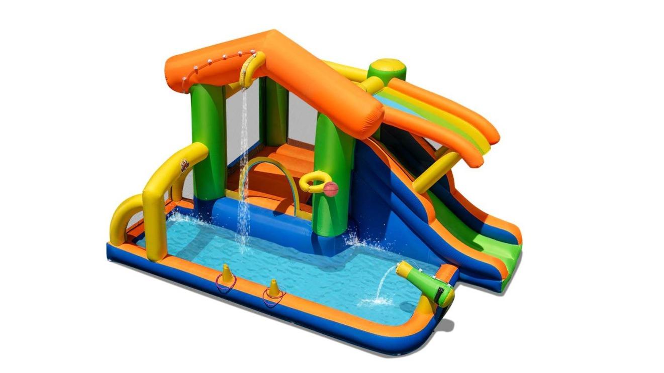 Costway Inflatable Water Slide with Basketball Football - No Blower