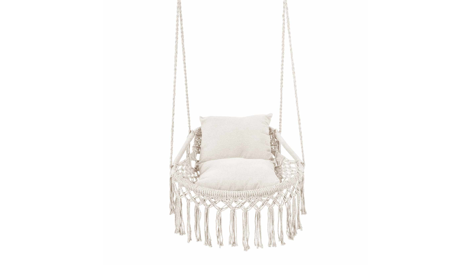 Costway Boho Macrame Hanging Hammock - Beige
