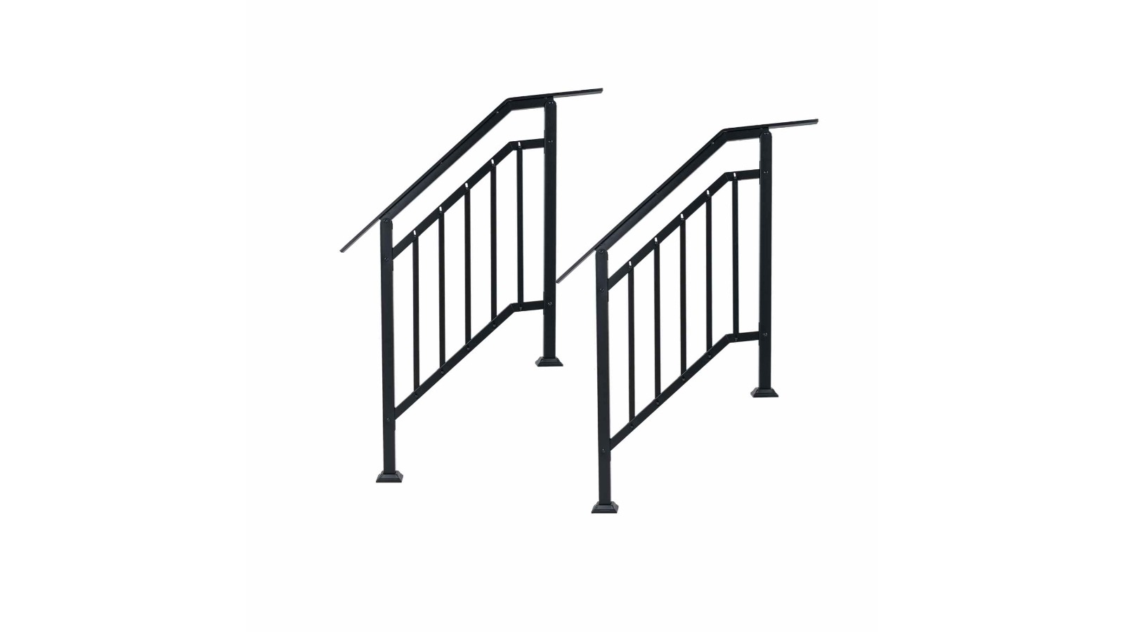 Costway 2 Piece 3 Step Adjustable Galvanized Metal Handrail Kit