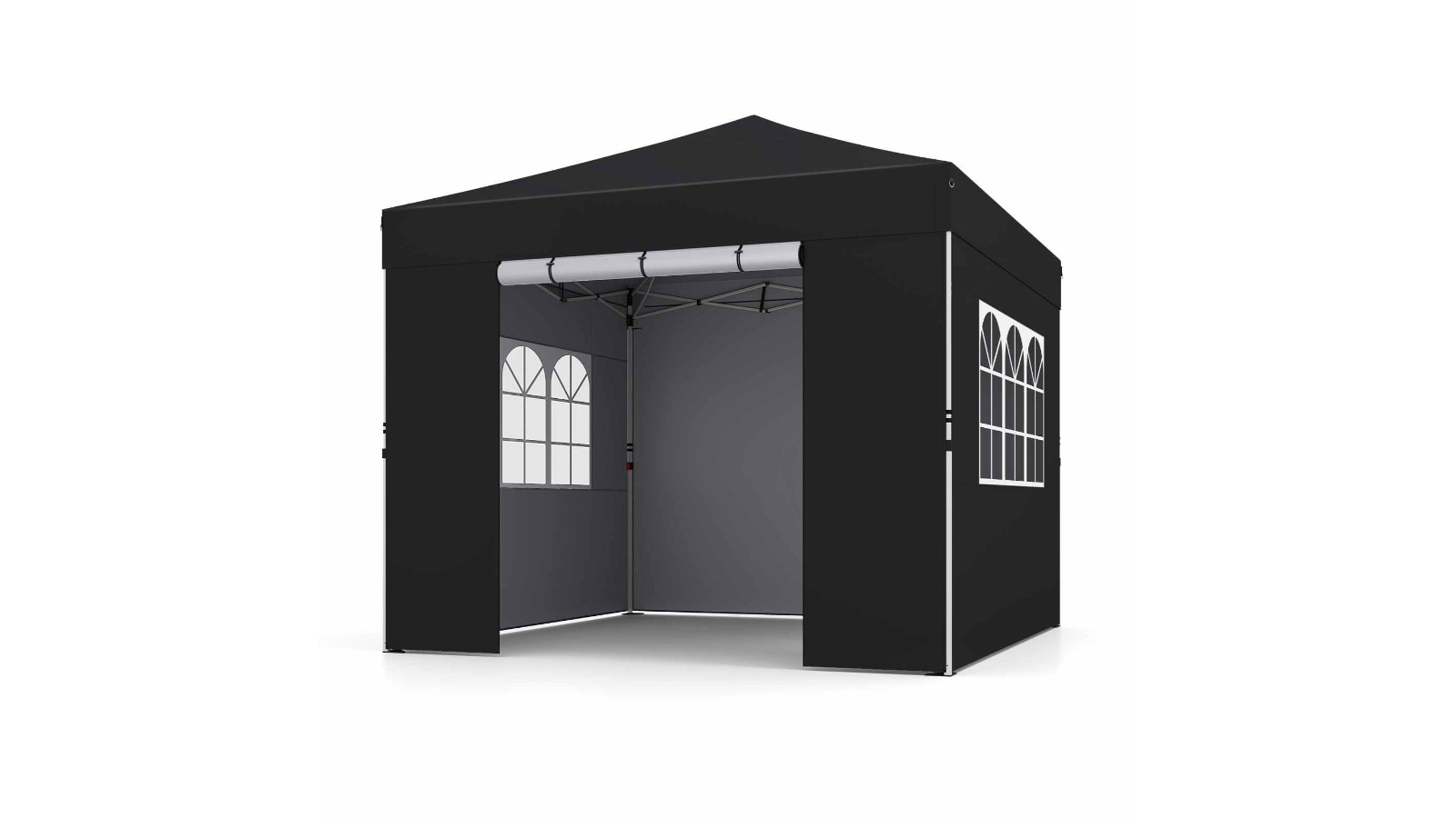 Costway Pop-up Canopy Tent with 4 Sidewalls and Carry Bag - Black