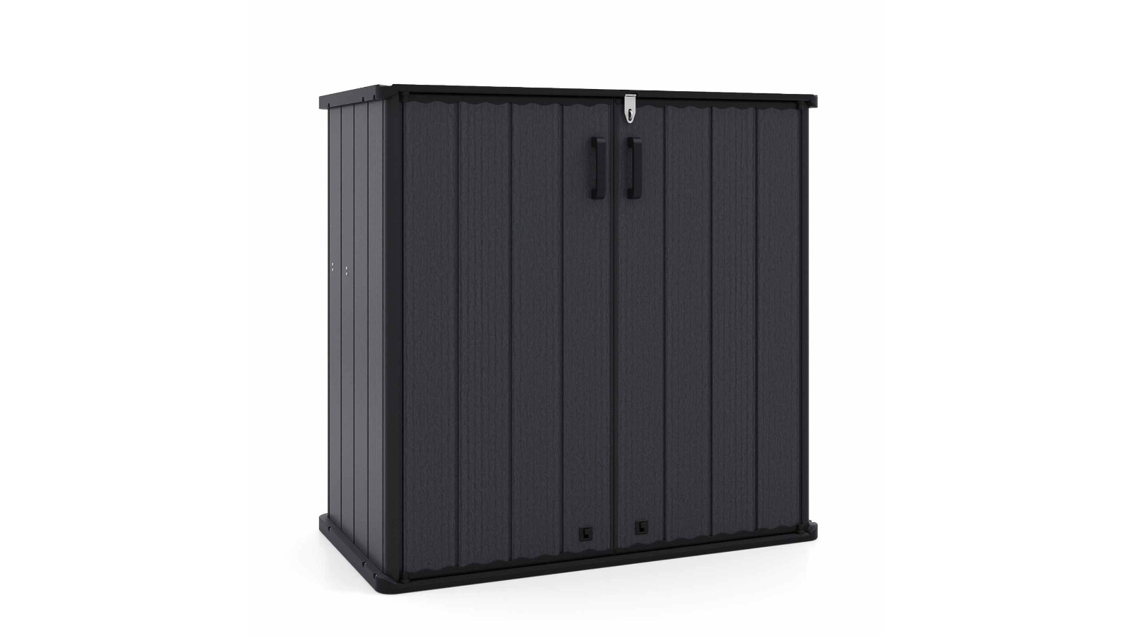 Costway 665L Waterproof Garden Tool Shed with Floor - Black