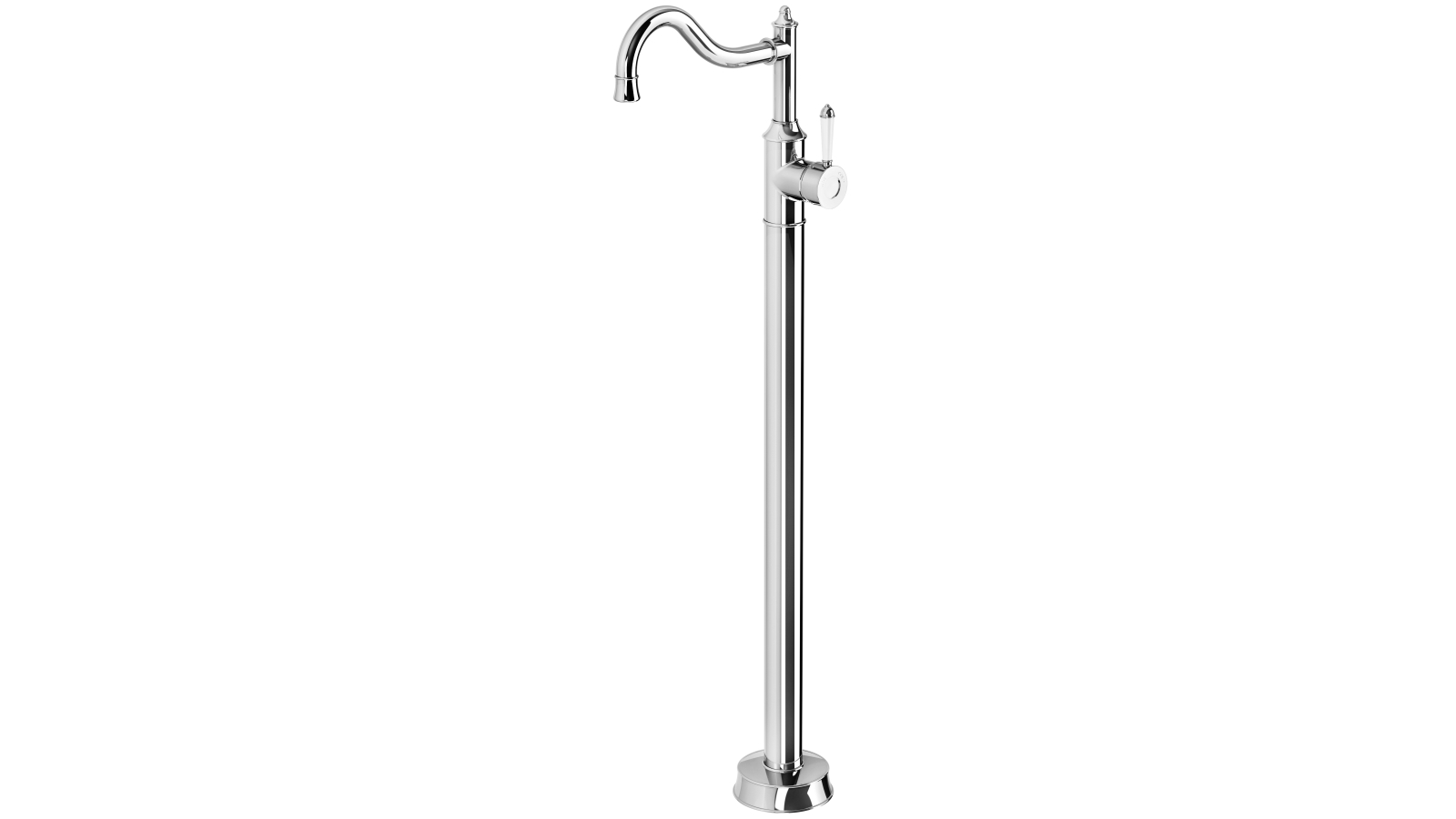 Phoenix Nostalgia Floor Mounted Bath Mixer - Chrome/White