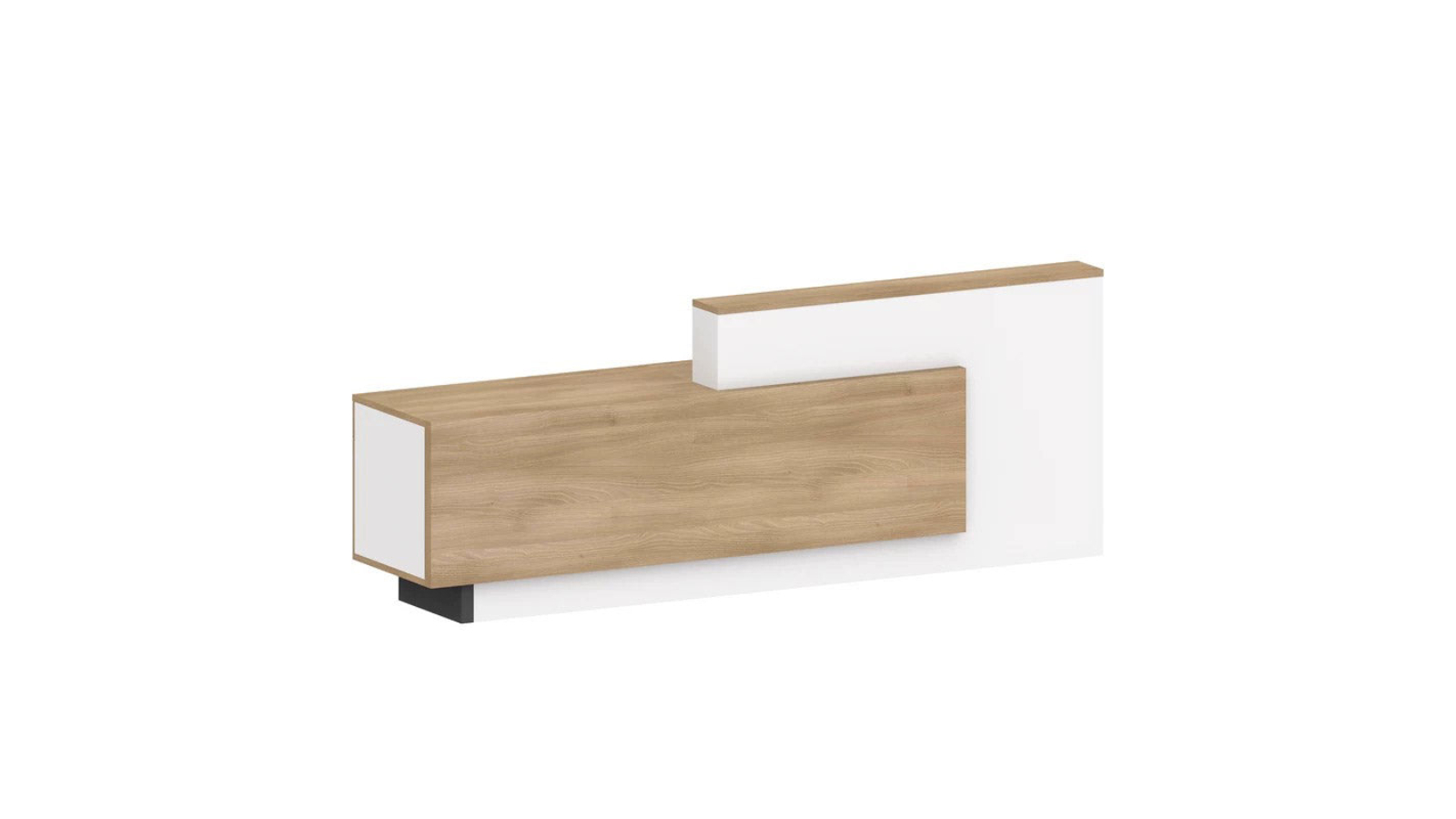 DreasyTech 2.4m Left Panel Swift Reception Desk - Oak/White