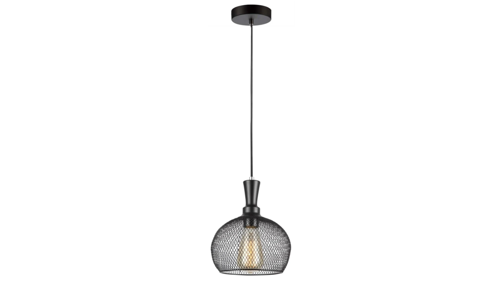 Cheveux Black Iron Mesh Small Wine Glass Shape Interior Pendant Light