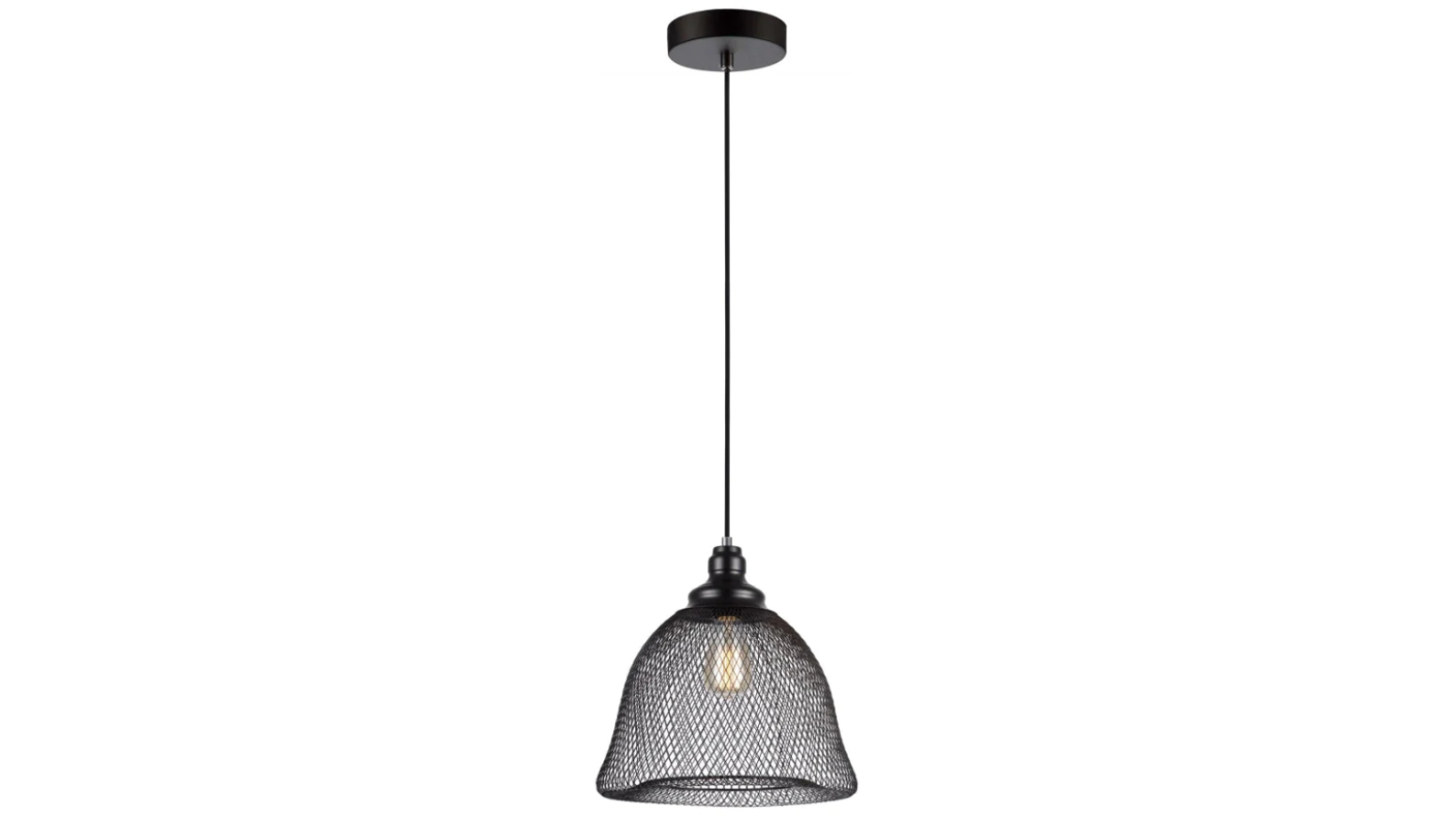 Cheveux Black Iron Mesh Bell Interior Pendant Light