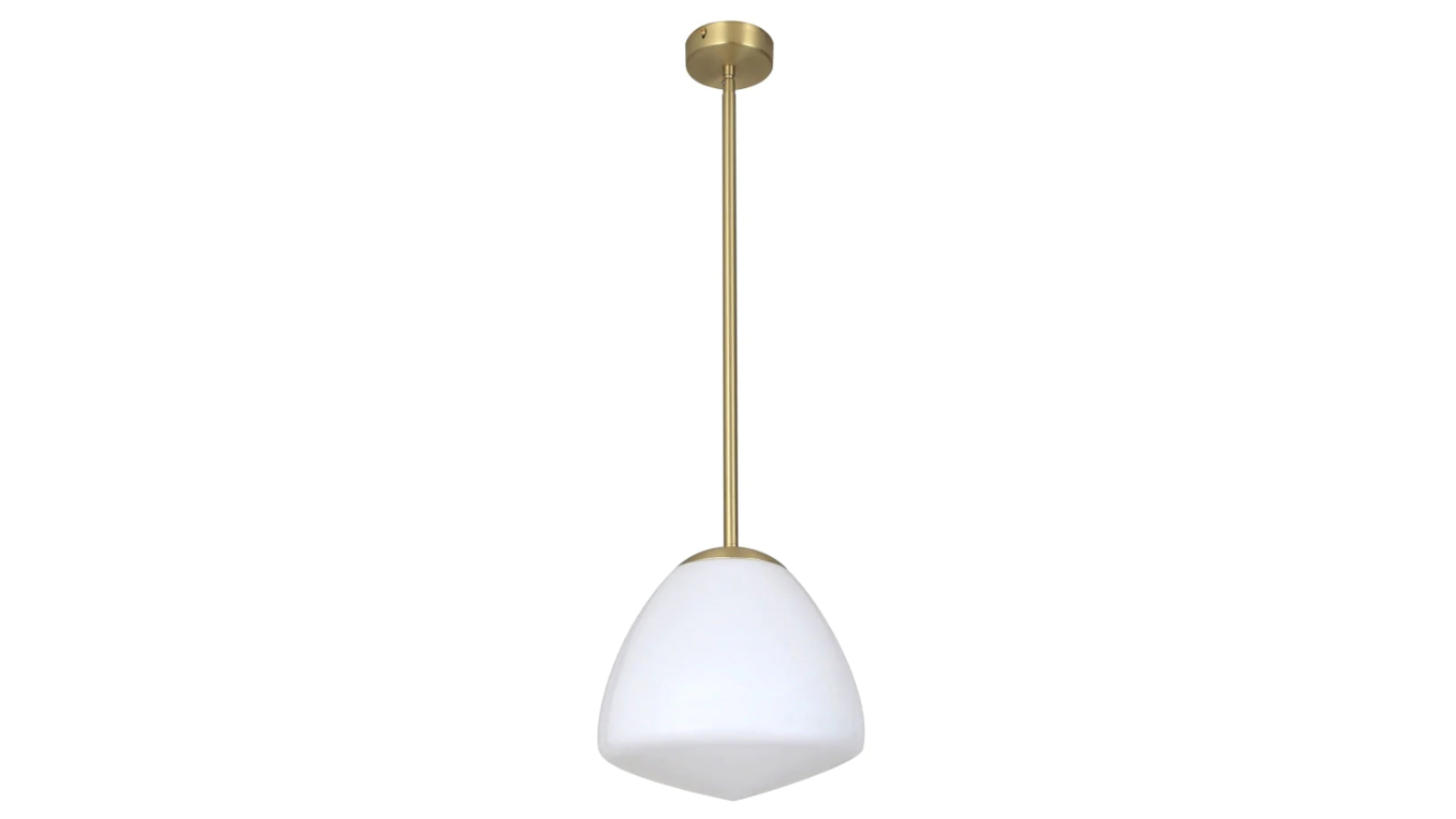 Ciotola Antique Brass and Small Tipped Dome Frosted Glass Interior Pendant Light