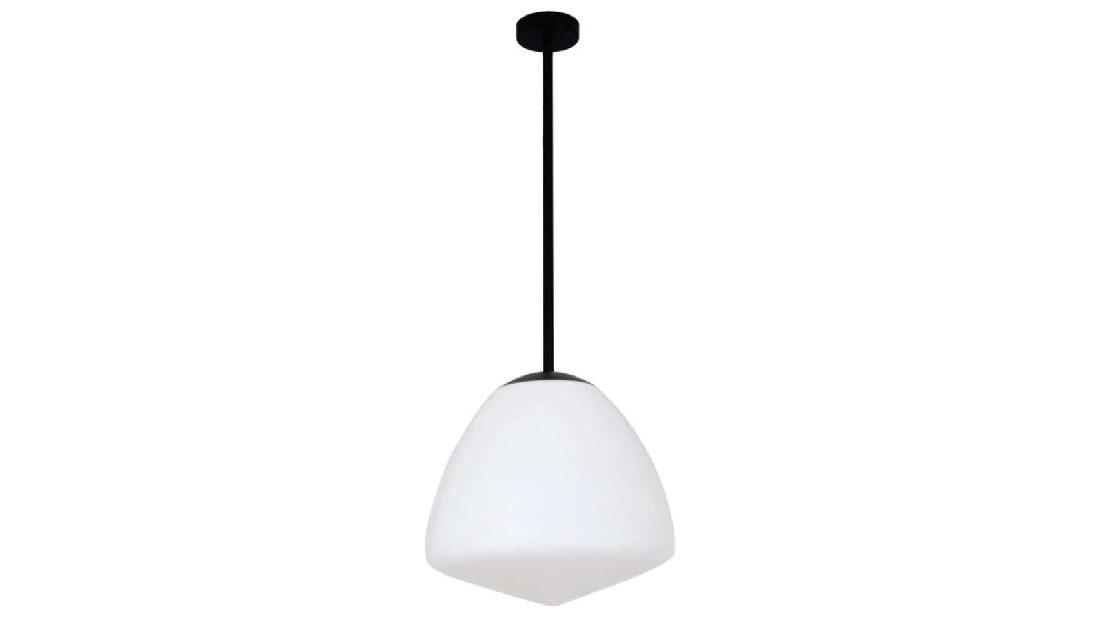 Ciotola Matte Black and Medium Tipped Dome Frosted Glass Interior Pendant Light