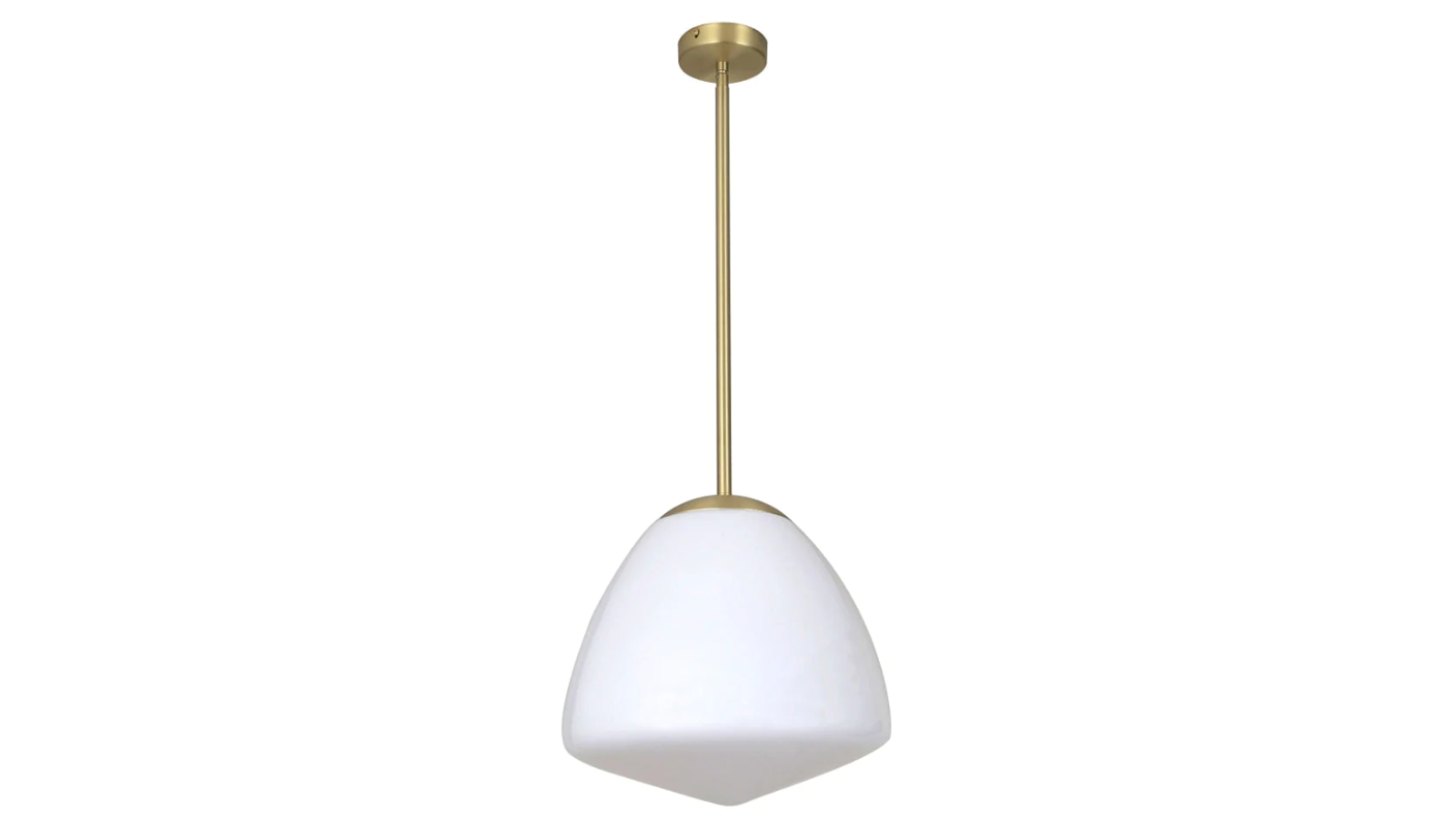 Ciotola Antique Brass and Medium Tipped Dome Frosted Glass Interior Pendant Light