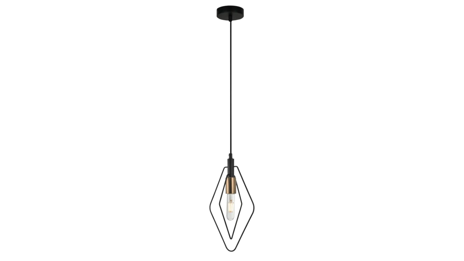 CONTOUR Interior Black Wire Diamond with Antique Brass Highlight Pendant Light