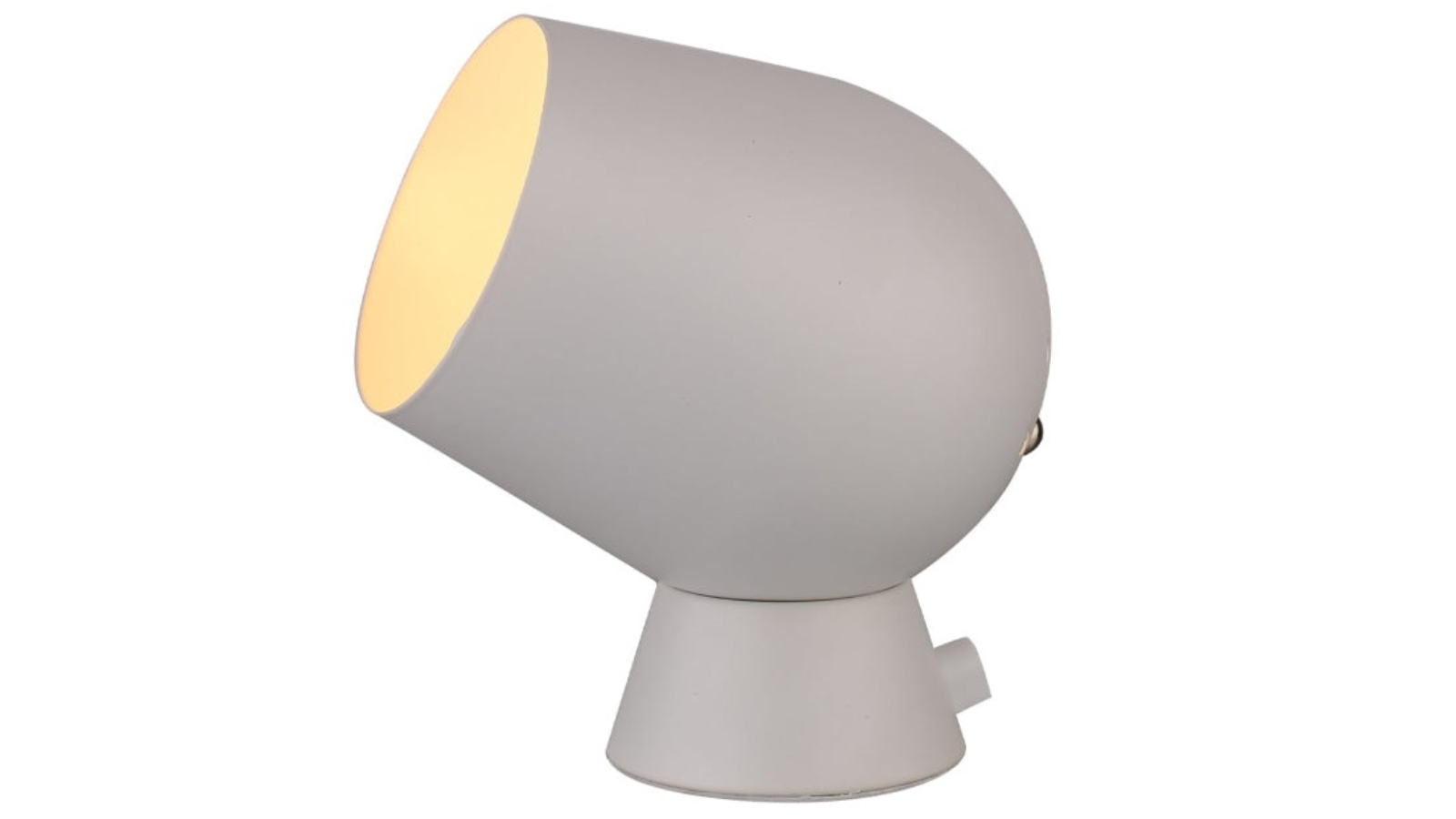 Fokus Fixed Touch On/Off Ellipse Iron Table Lamp - White