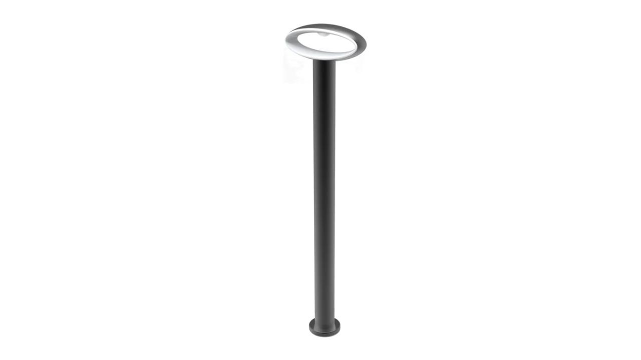 HORUS LED Oval Matte Black Bollard Light 3000K H80cm IP54