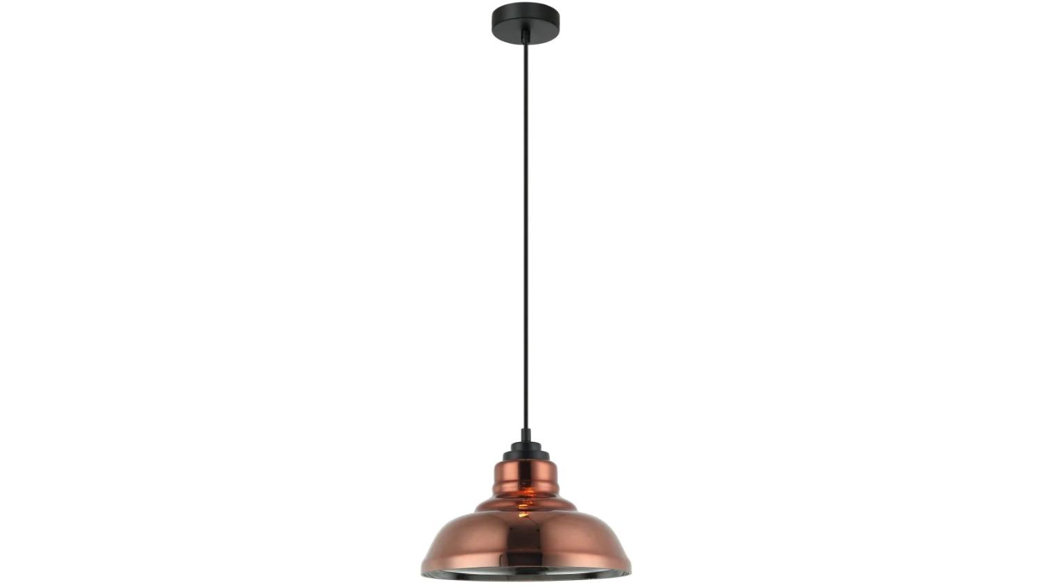 LAMINA Retro Copper Coloured Dome Glass Pendant Light