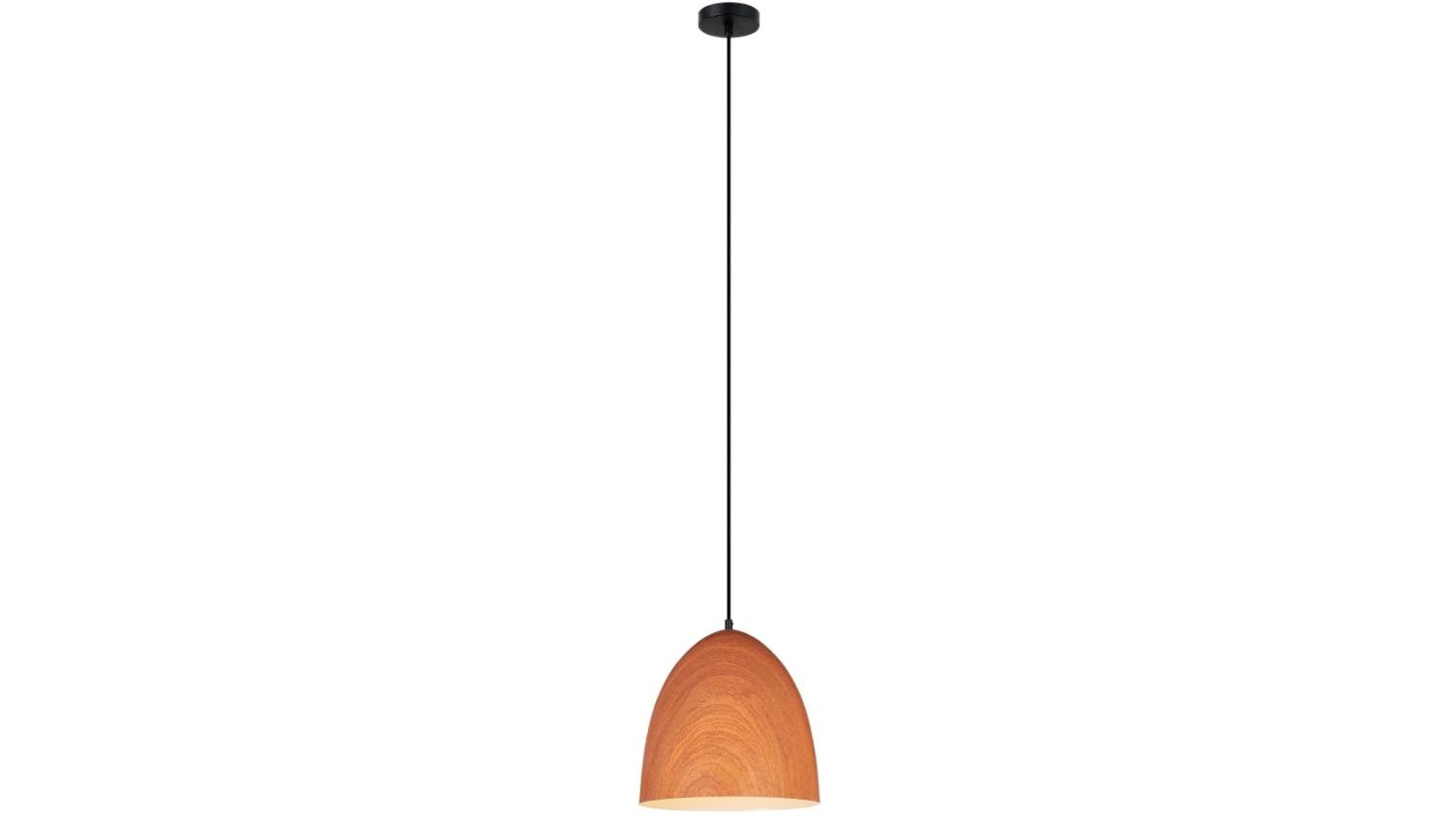 LIGNA Retro Replica Wood Cherry Oblong Pendant Light - Cinnamon