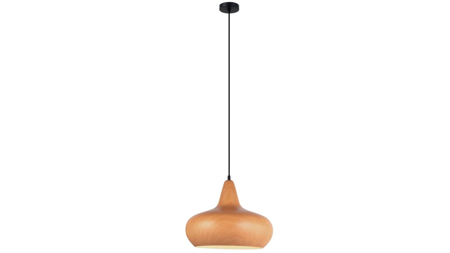 LIGNA Retro Replica Wood Cherry Wine Glass Shape Pendant Light - Golden Oak