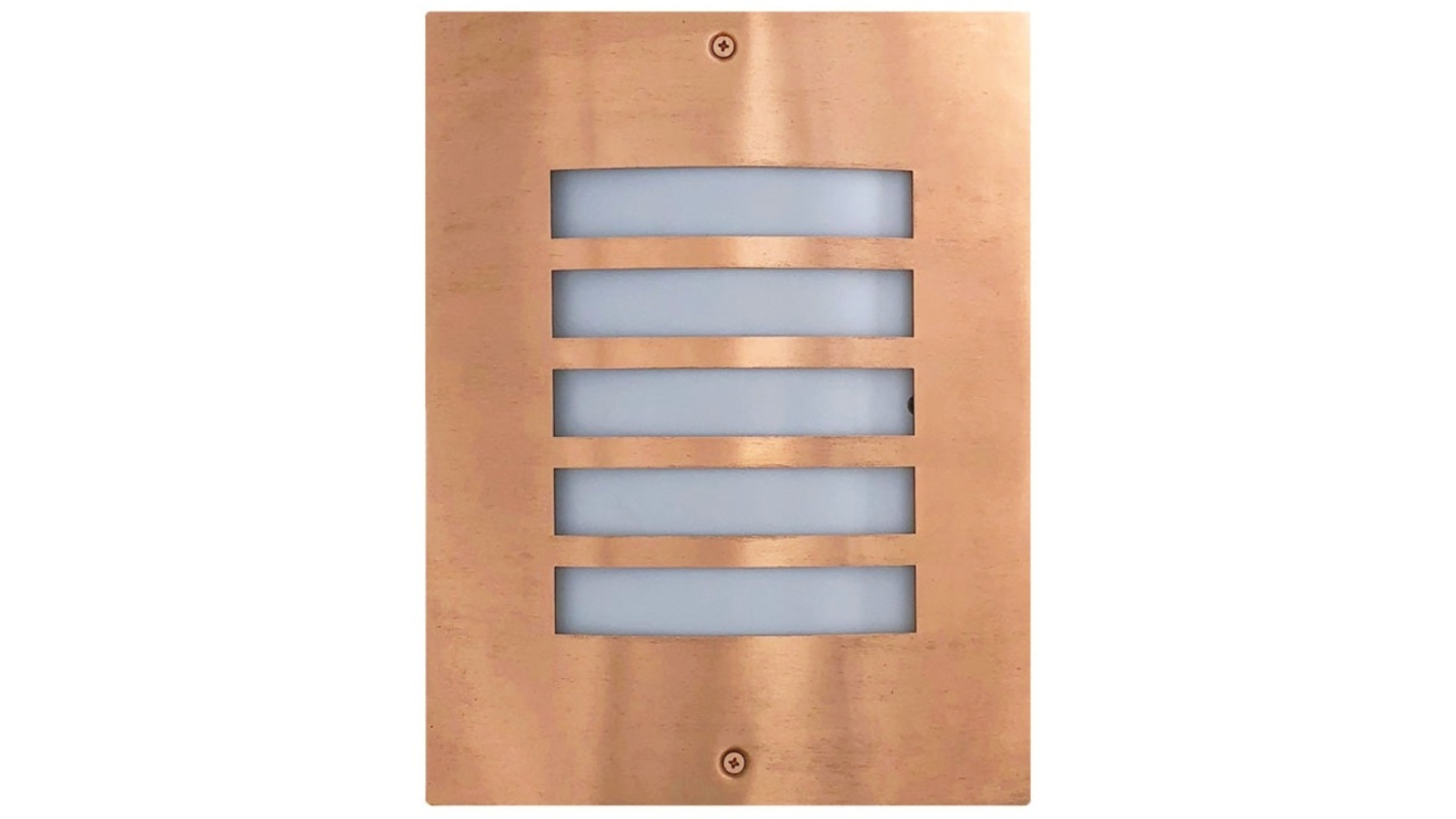 NED IP54 Rectangular Grilled Mask Opal Diffuser Exterior Wall Light - Copper