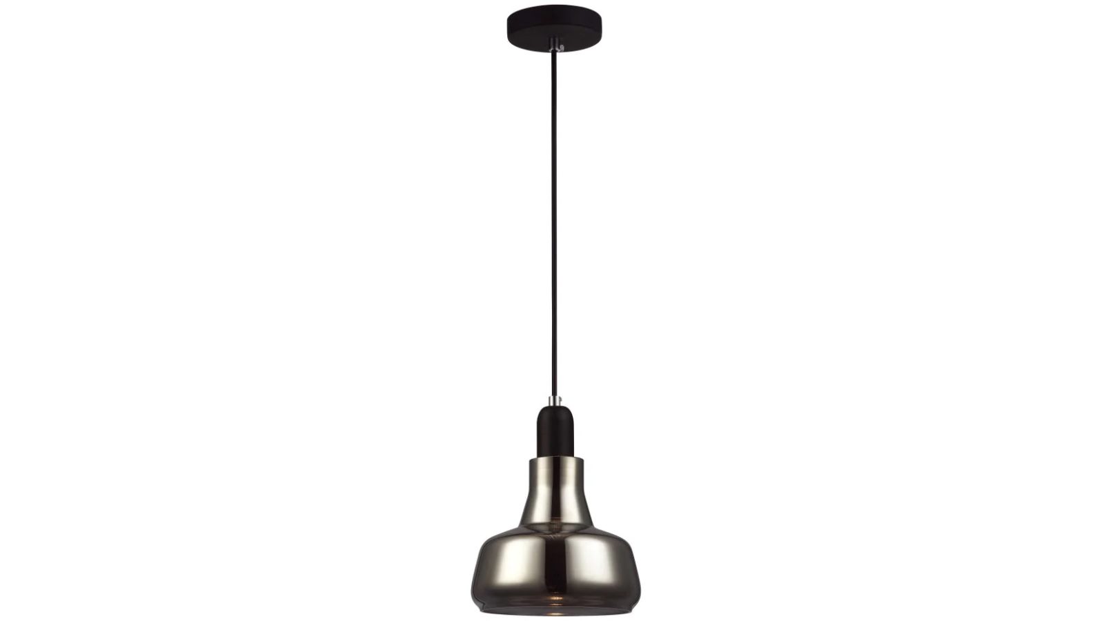 Penola GU10 Smokey Black Glass Dome Pendant Light