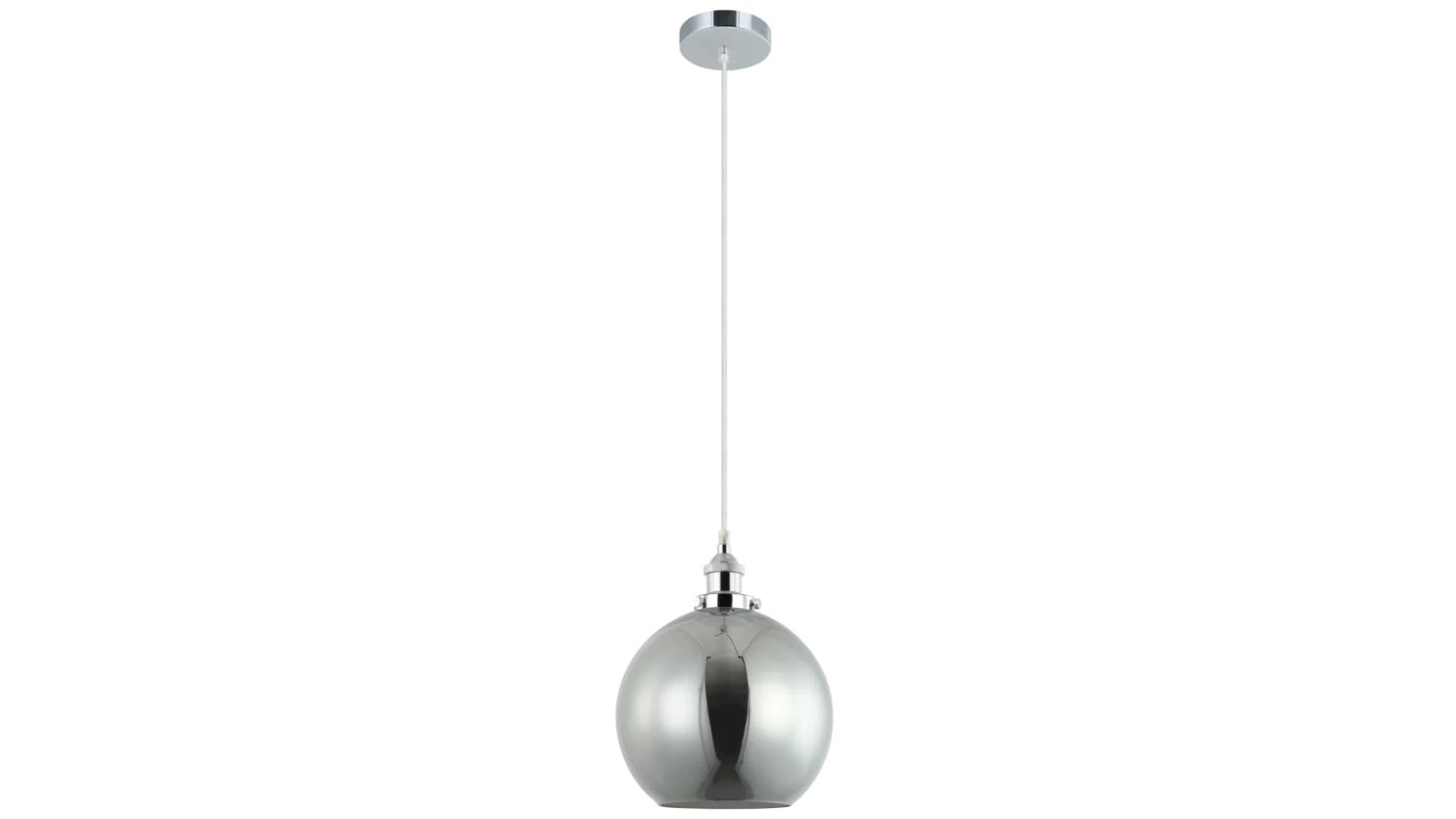 Pesini Wine Glass with Chrome Highlight Interior Pendant Light - Smokey Black