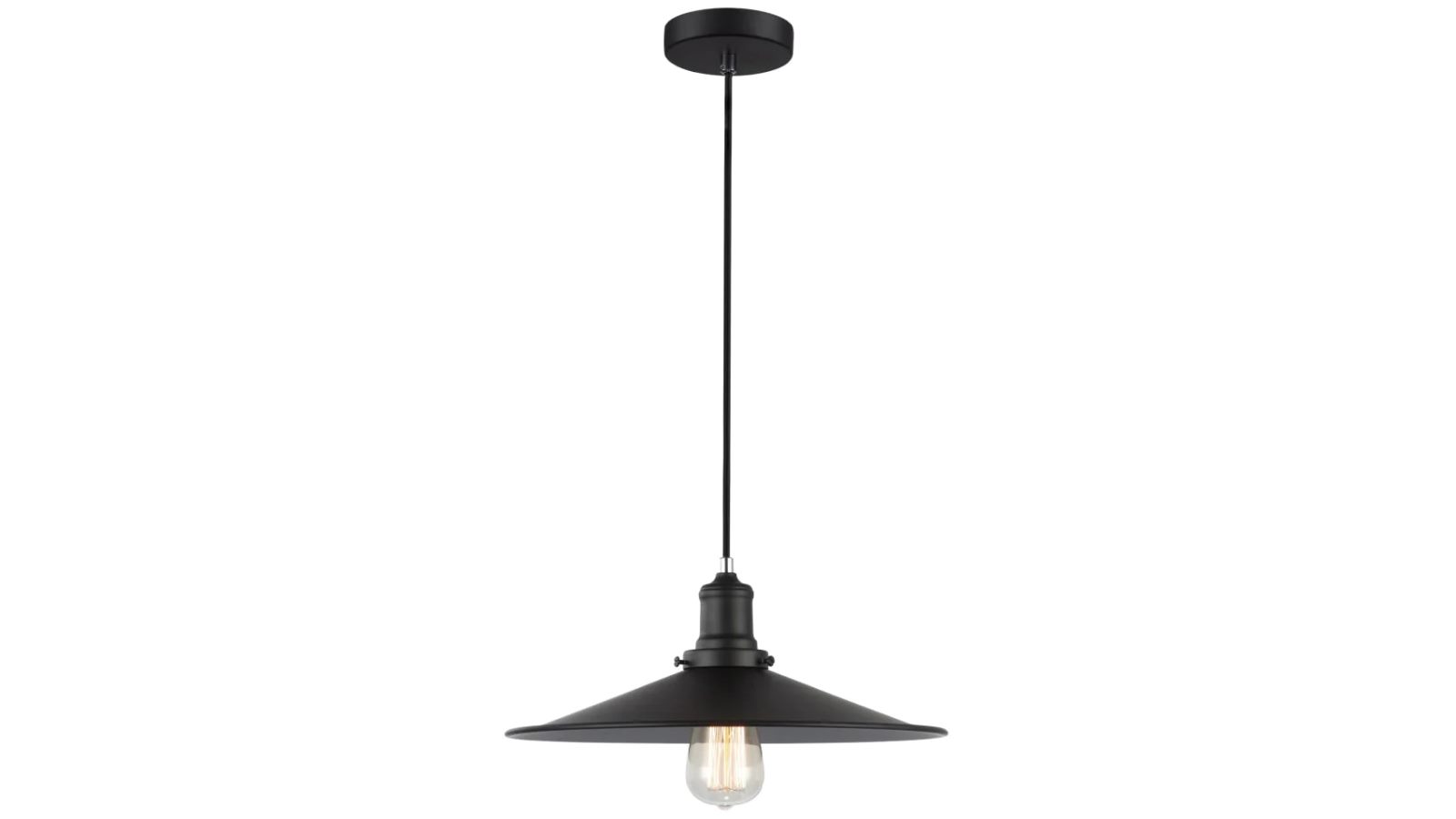 Piatto Black Coolie Hat Industrial Pendant Light - Large
