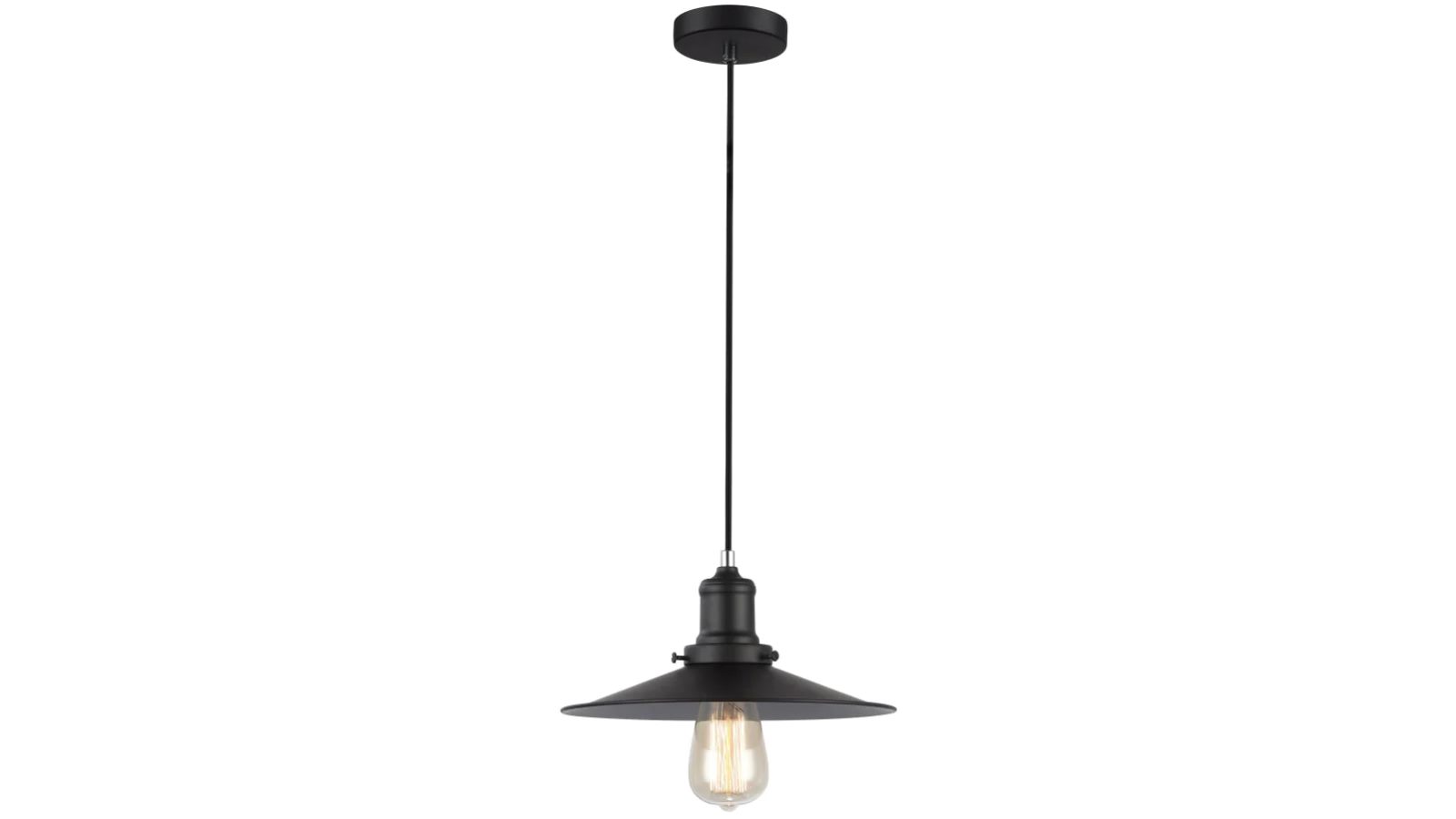 Piatto Black Coolie Hat Industrial Pendant Light - Small