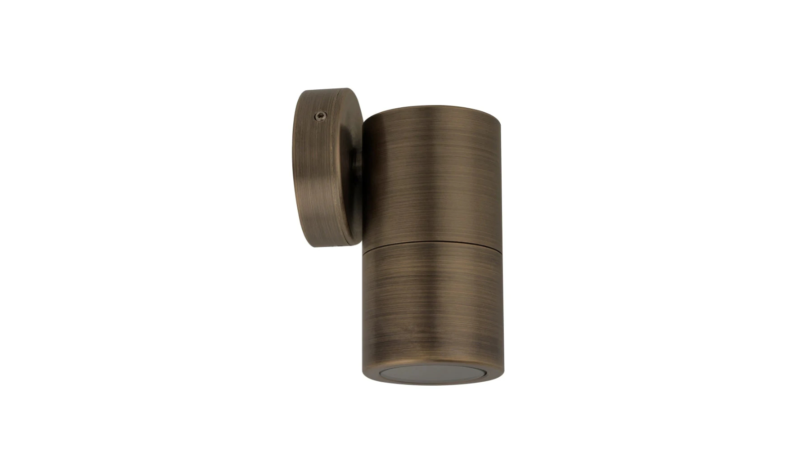 IP65 Single Fixed 12V MR16 Round Back Plate Pillar Light - Rustic Brass