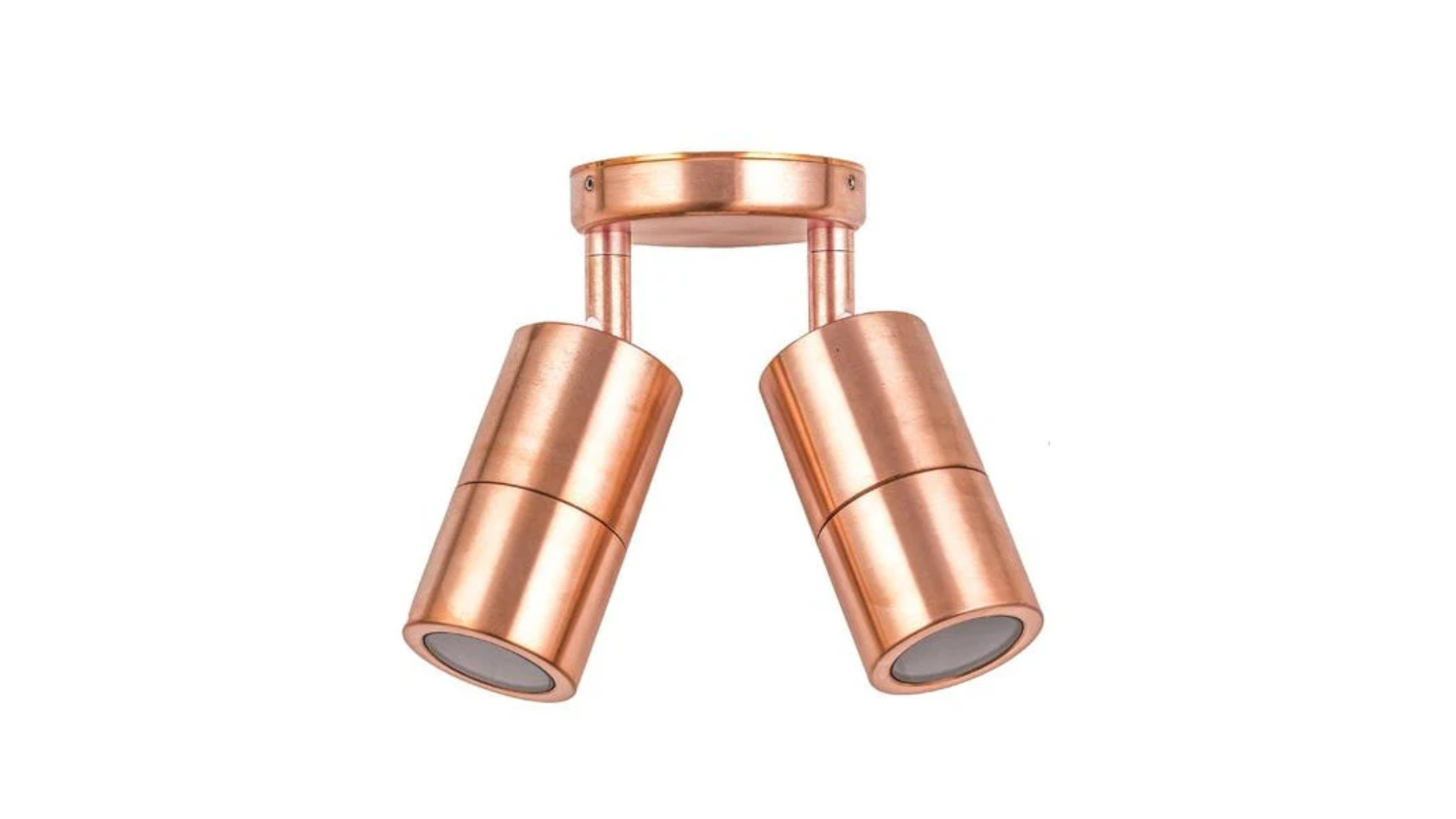 IP65 Double Adjustable 12V MR16 Round Back Plate Pillar Light - Copper