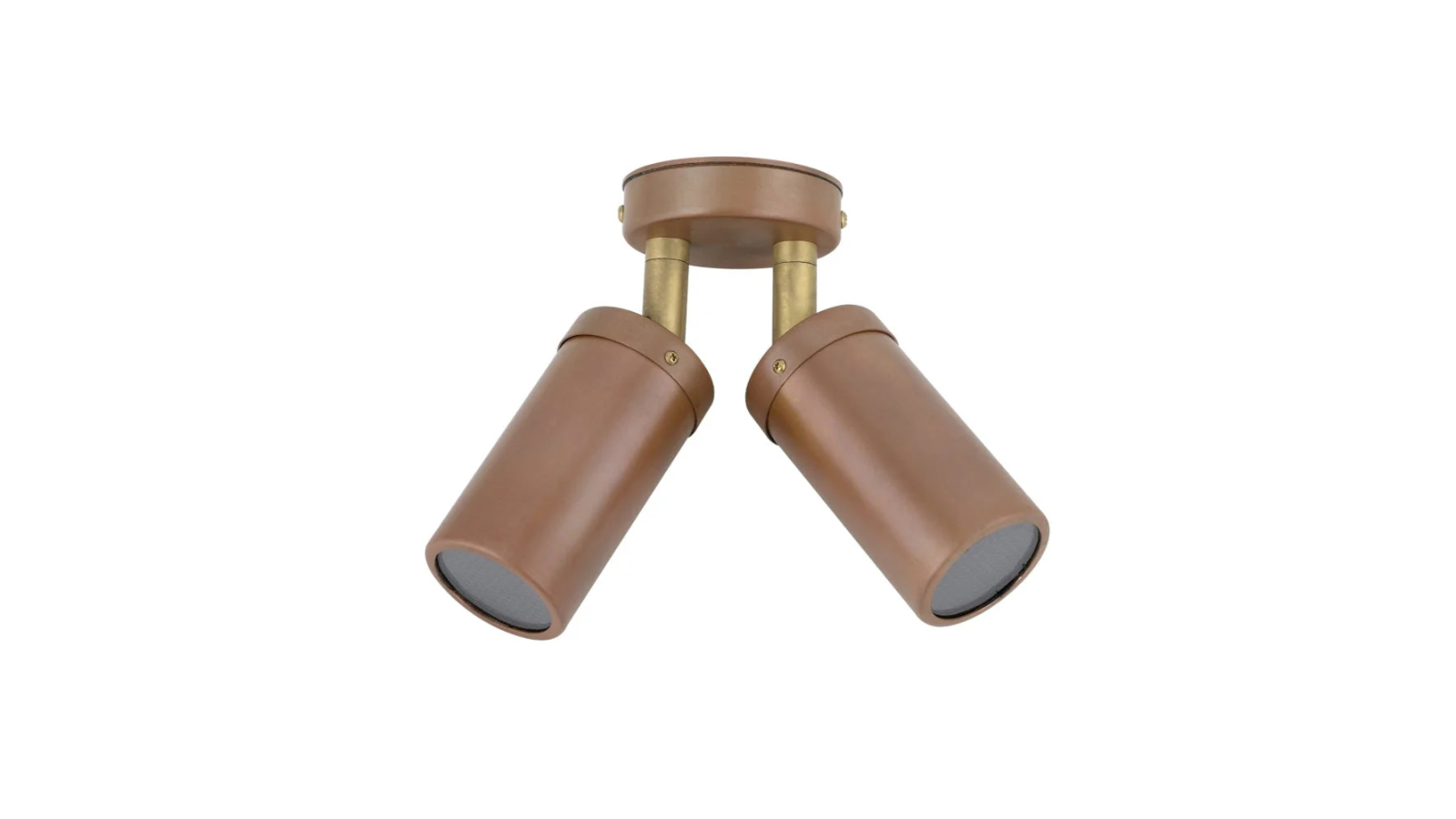 IP54 Double Adjustable 12V MR16 Round Back Plate Anti-Glare Pillar Light - Copper