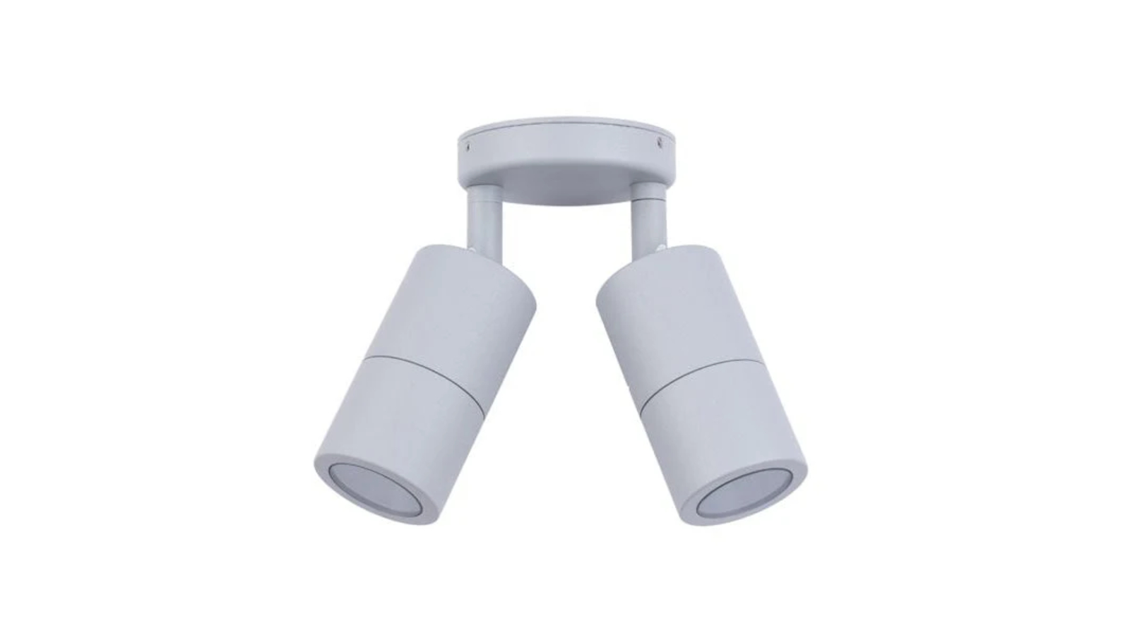 IP65 Double Adjustable 12V MR16 Round Back Plate Pillar Light - Matte Grey
