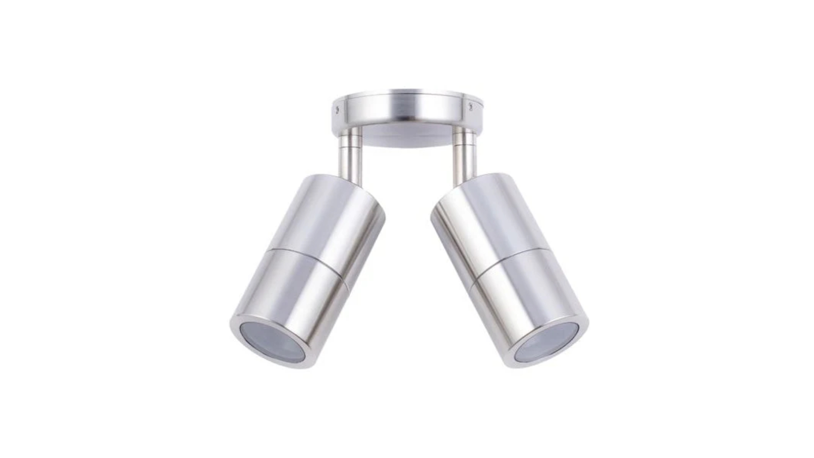 IP65 Double Adjustable 12V MR16 Round Back Plate Pillar Light - 316 Stainless Steel